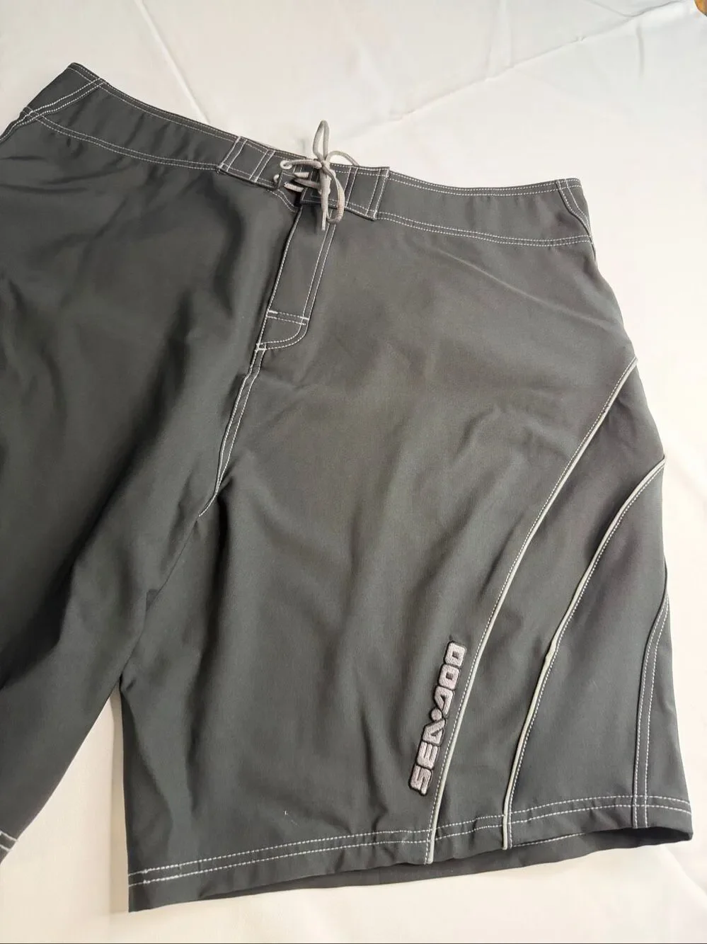 Sea-Doo Black Jet Ski Water Sports Swim Trunks Board Shorts Shorts Size 2XL